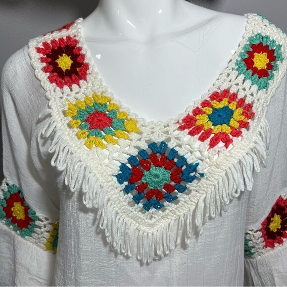 LTX Sportswear Gauze Granny Square Crochet Coverup - M - Picture 5 of 11